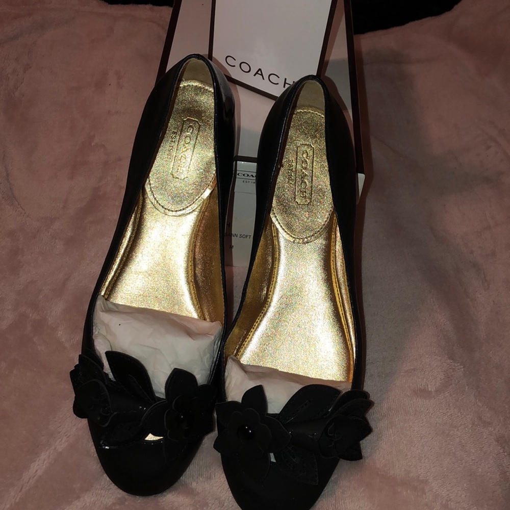 NEW black Coach flats